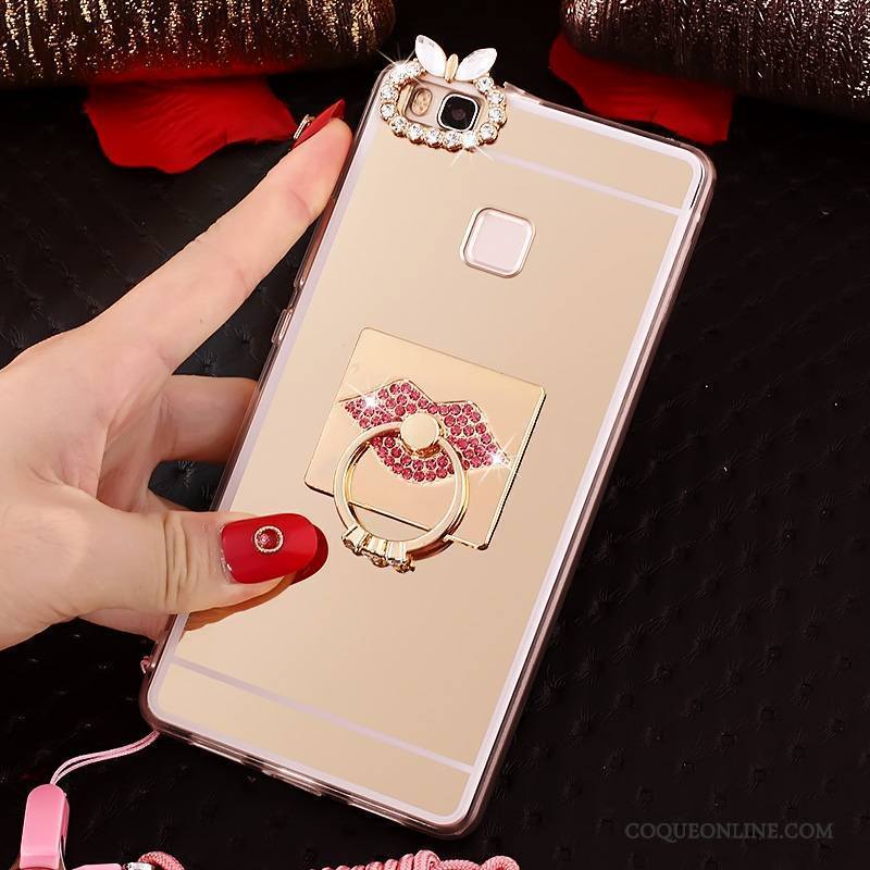 Huawei Nova Coque Incassable Fluide Doux Silicone Anneau Rose Ornements Suspendus Étui