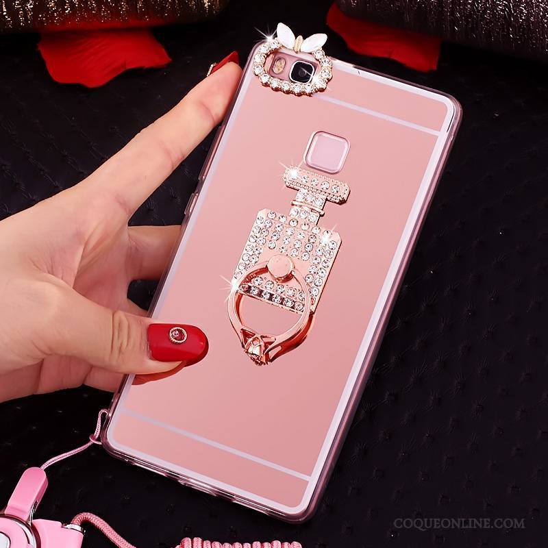 Huawei Nova Coque Incassable Fluide Doux Silicone Anneau Rose Ornements Suspendus Étui