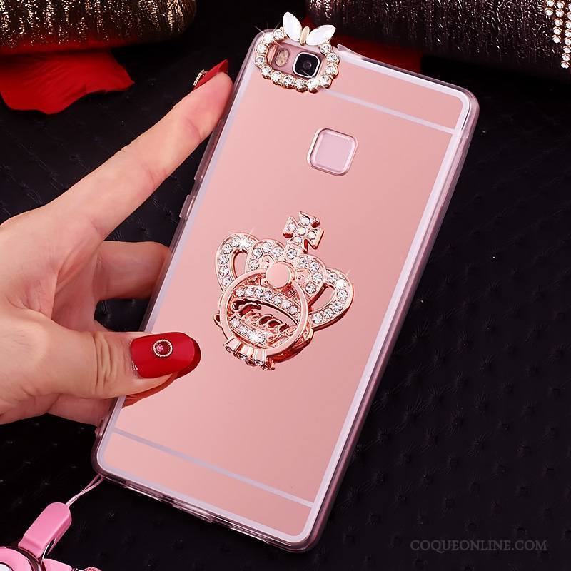 Huawei Nova Coque Incassable Fluide Doux Silicone Anneau Rose Ornements Suspendus Étui