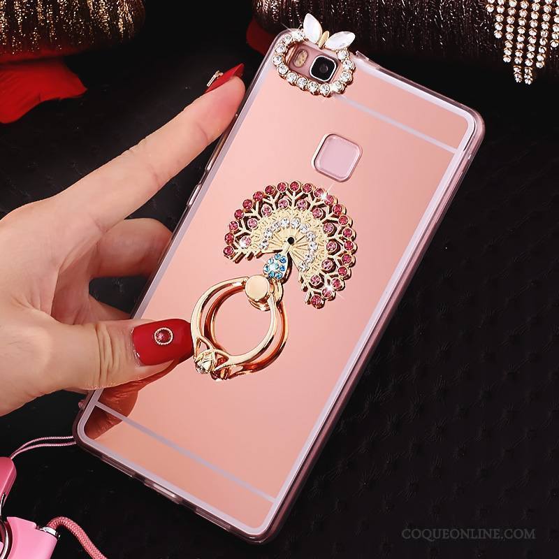 Huawei Nova Coque Incassable Fluide Doux Silicone Anneau Rose Ornements Suspendus Étui