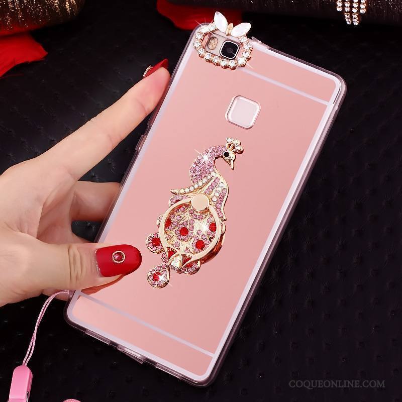 Huawei Nova Coque Incassable Fluide Doux Silicone Anneau Rose Ornements Suspendus Étui