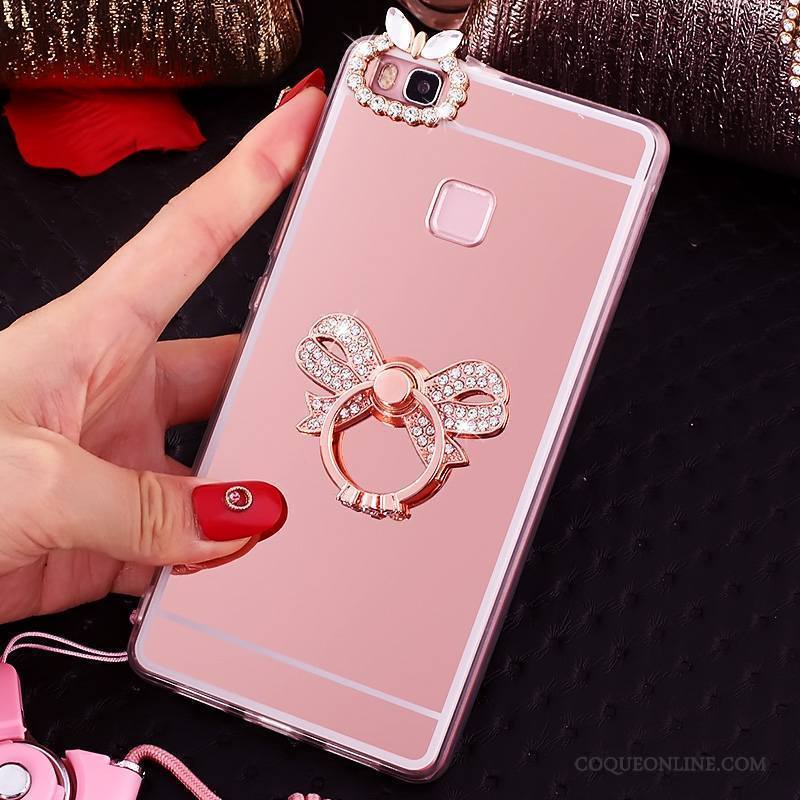 Huawei Nova Coque Incassable Fluide Doux Silicone Anneau Rose Ornements Suspendus Étui