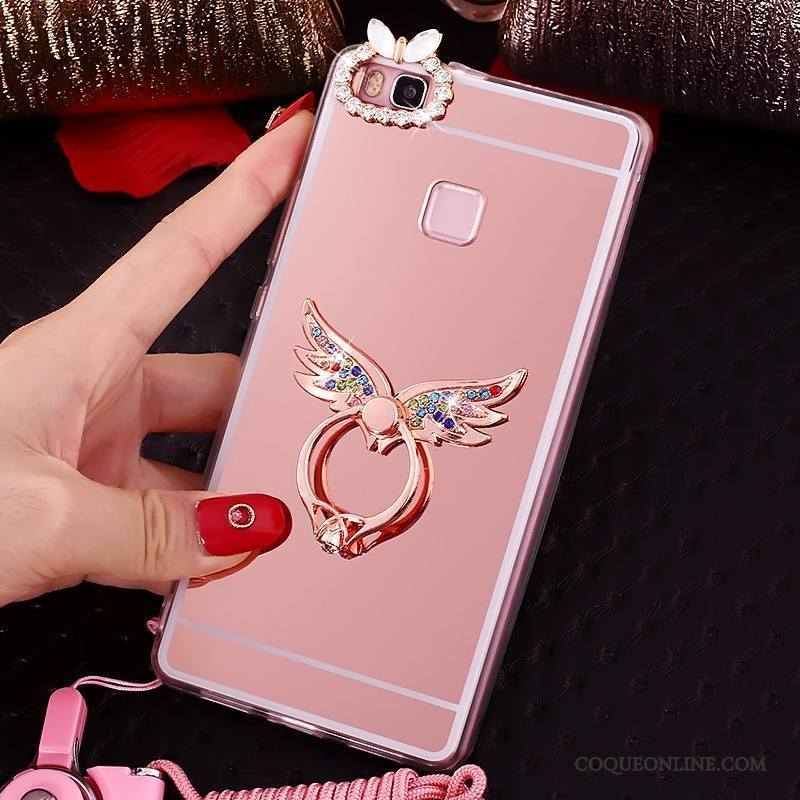 Huawei Nova Coque Incassable Fluide Doux Silicone Anneau Rose Ornements Suspendus Étui