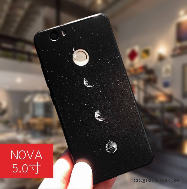 Huawei Nova Coque Jeunesse Tendance Silicone Étui Incassable Fluide Doux Noir