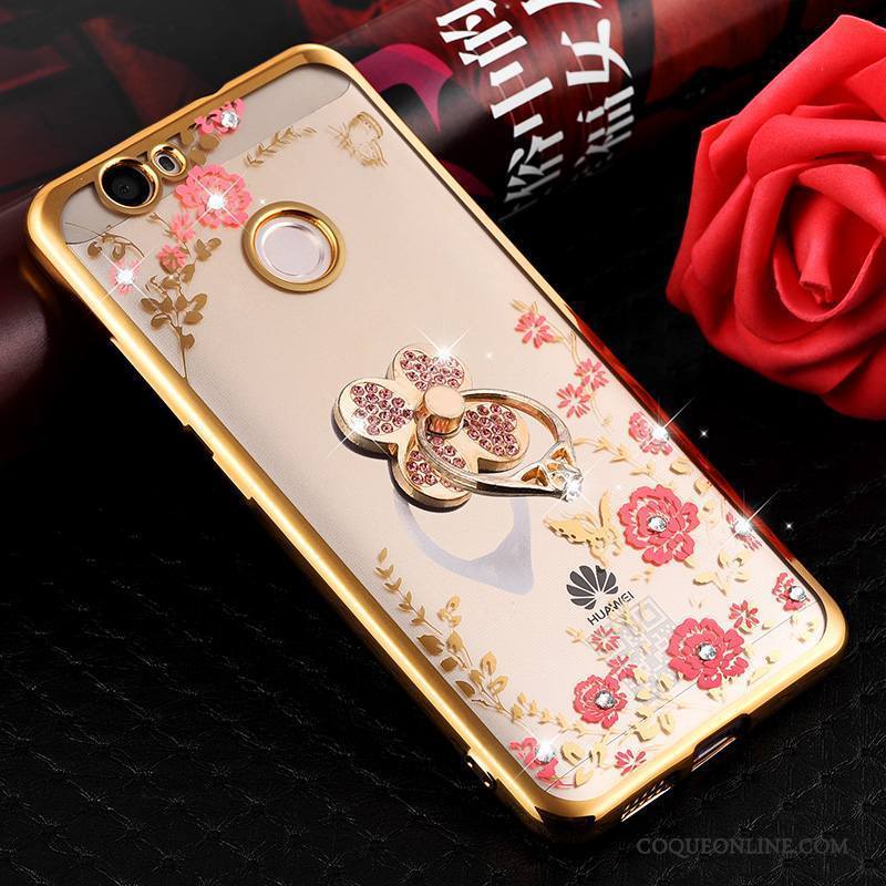 Huawei Nova Coque Transparent Ornements Suspendus Incassable Étui Silicone Protection Rose