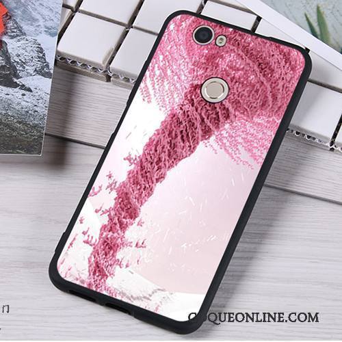 Huawei Nova Coque Téléphone Portable Incassable Ornements Suspendus Fluide Doux Silicone Protection Rose