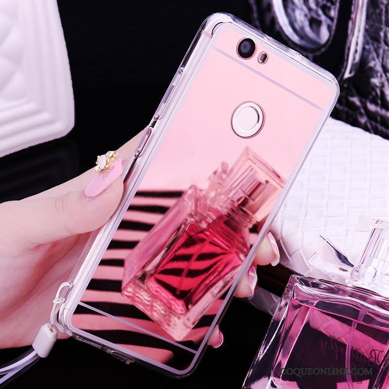 Huawei Nova Miroir Anneau Incassable Ornements Suspendus Silicone Coque De Téléphone Étui