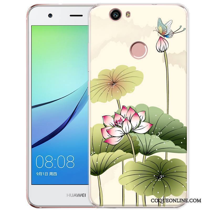Huawei Nova Peinture Protection Téléphone Portable Coque Étui Gaufrage Fluide Doux