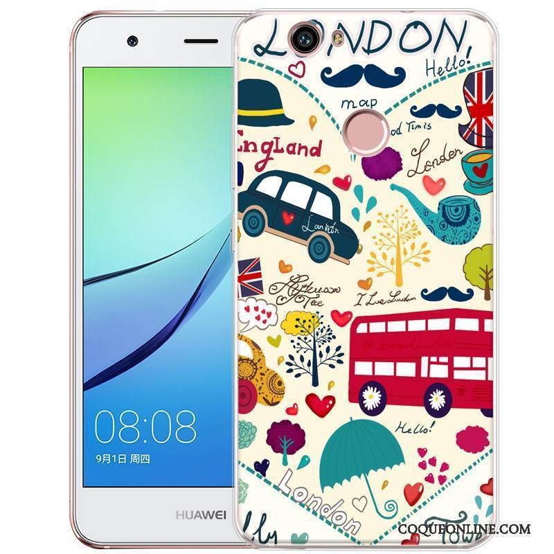 Huawei Nova Peinture Protection Téléphone Portable Coque Étui Gaufrage Fluide Doux