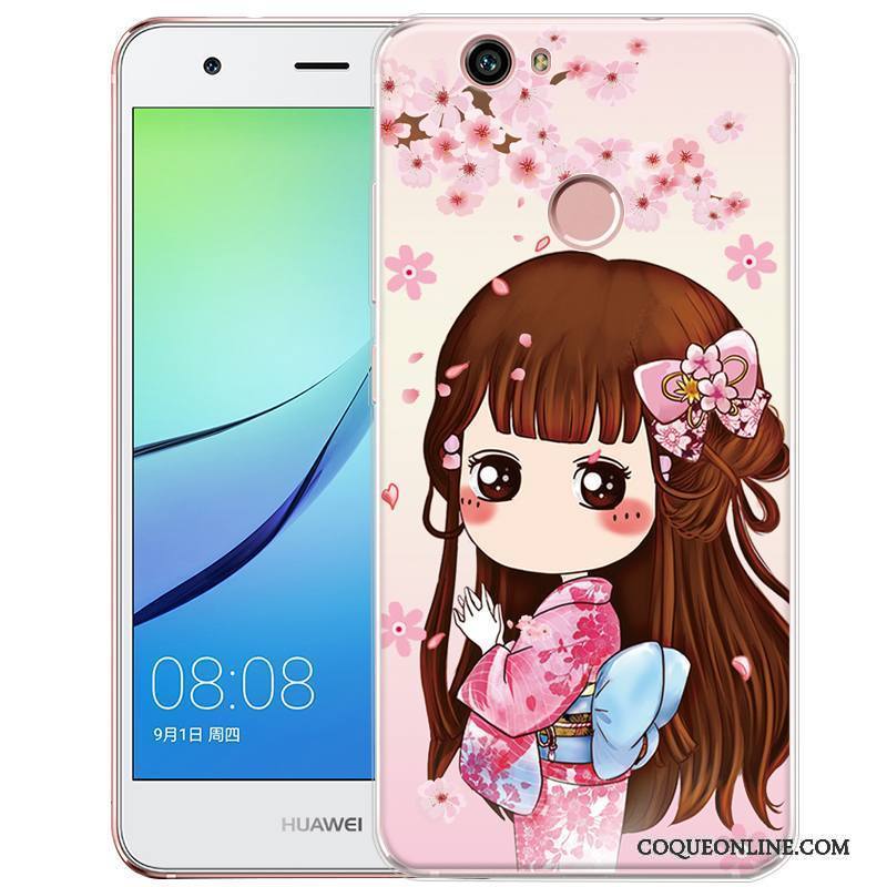 Huawei Nova Peinture Protection Téléphone Portable Coque Étui Gaufrage Fluide Doux