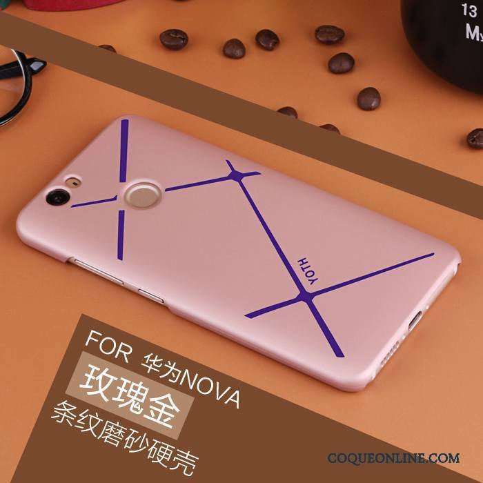 Huawei Nova Protection Très Mince Difficile Délavé En Daim Rose Étui Coque De Téléphone