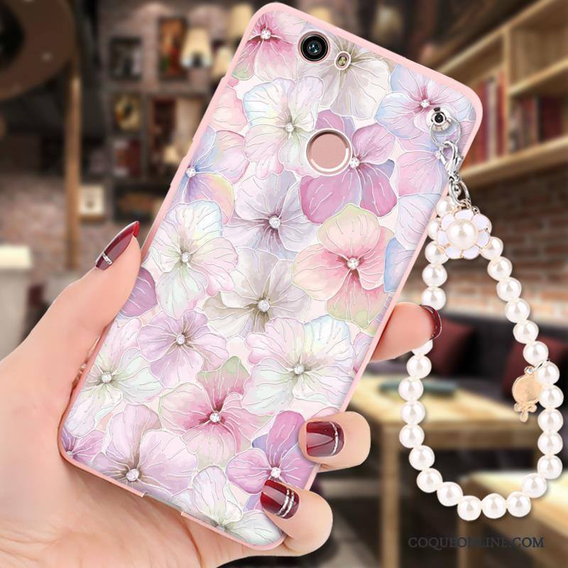 Huawei Nova Rose Incassable Étui Coque De Téléphone Peinture Ornements Suspendus Silicone