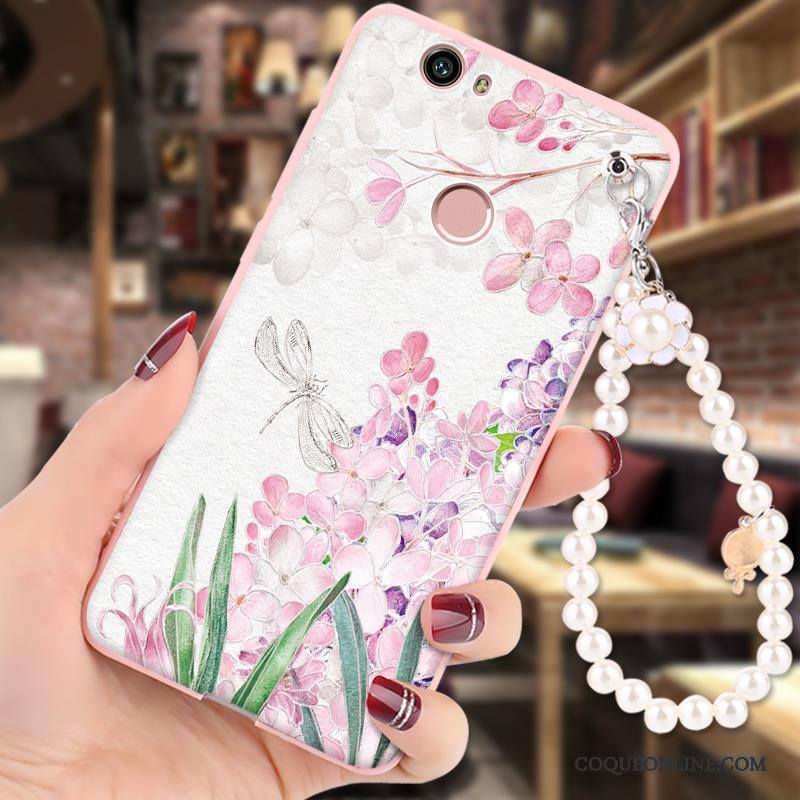 Huawei Nova Rose Incassable Étui Coque De Téléphone Peinture Ornements Suspendus Silicone