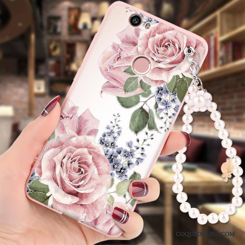 Huawei Nova Rose Incassable Étui Coque De Téléphone Peinture Ornements Suspendus Silicone