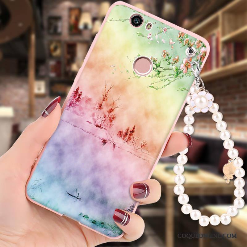 Huawei Nova Rose Incassable Étui Coque De Téléphone Peinture Ornements Suspendus Silicone