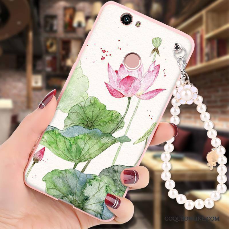 Huawei Nova Rose Incassable Étui Coque De Téléphone Peinture Ornements Suspendus Silicone