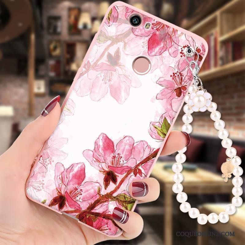 Huawei Nova Rose Incassable Étui Coque De Téléphone Peinture Ornements Suspendus Silicone