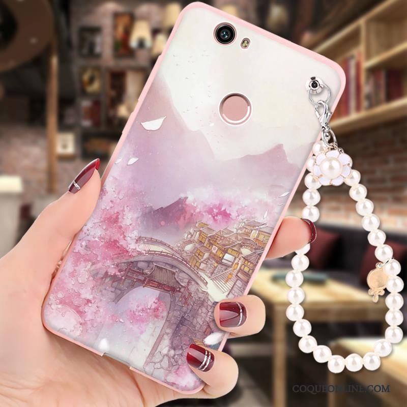 Huawei Nova Rose Incassable Étui Coque De Téléphone Peinture Ornements Suspendus Silicone