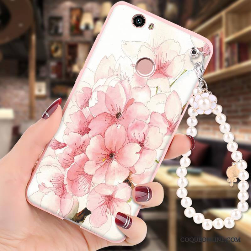 Huawei Nova Rose Incassable Étui Coque De Téléphone Peinture Ornements Suspendus Silicone