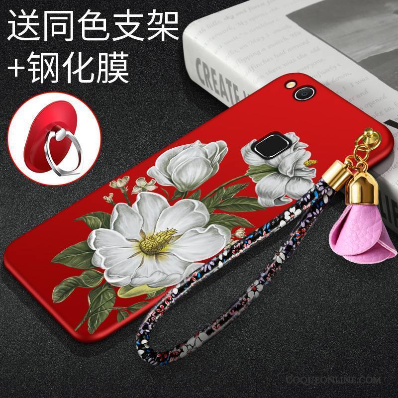 Huawei Nova Rouge Délavé En Daim Jeunesse Coque De Téléphone Protection Étui Personnalité