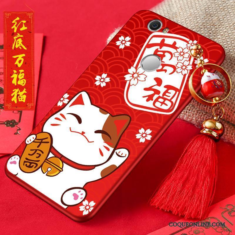 Huawei Nova Rouge Richesse Coque De Téléphone Étui Silicone Jeunesse Chat