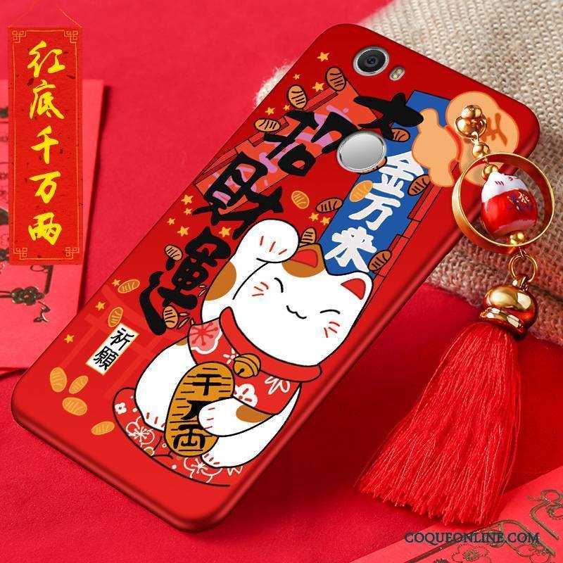 Huawei Nova Rouge Richesse Coque De Téléphone Étui Silicone Jeunesse Chat