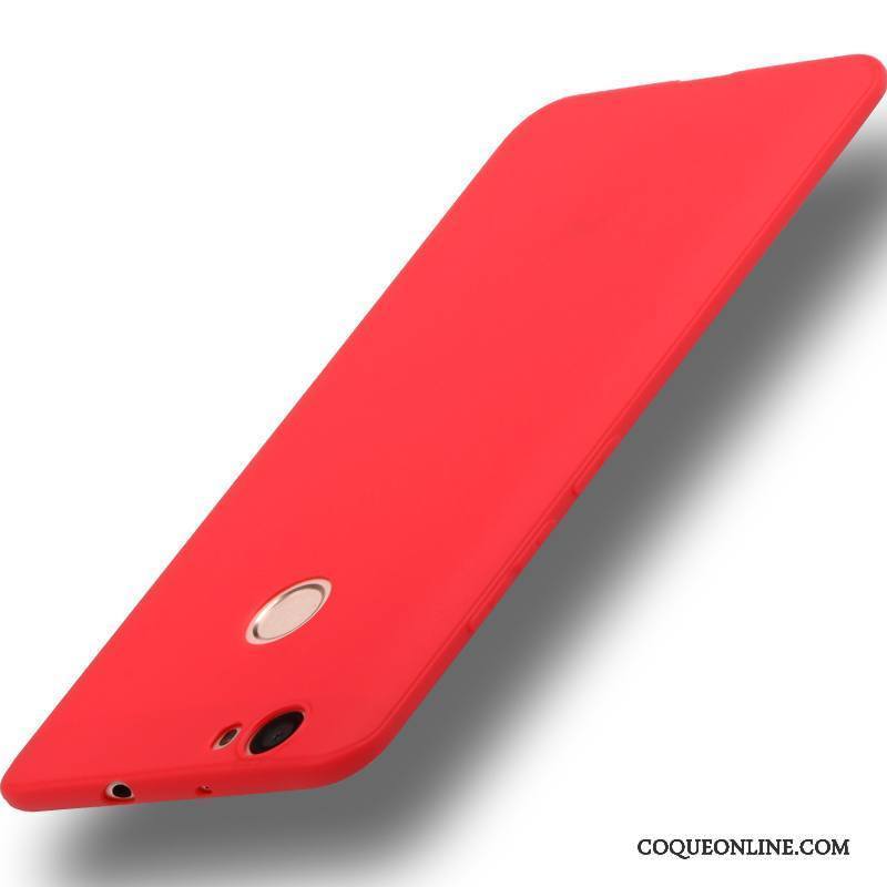 Huawei Nova Rouge Silicone Protection Délavé En Daim Fluide Doux Coque De Téléphone Étui