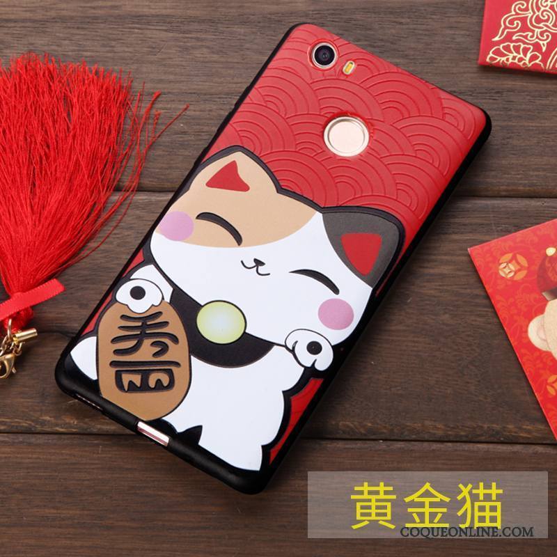 Huawei Nova Rouge Étui Fluide Doux Richesse Coque De Téléphone Chat