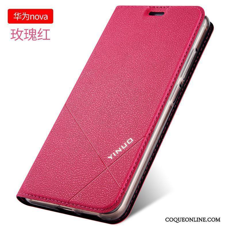 Huawei Nova Tout Compris Étui En Cuir Protection Coque De Téléphone Fluide Doux Rose Silicone