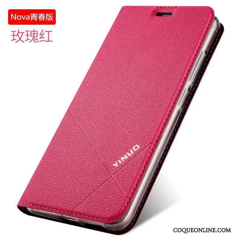 Huawei Nova Tout Compris Étui En Cuir Protection Coque De Téléphone Fluide Doux Rose Silicone