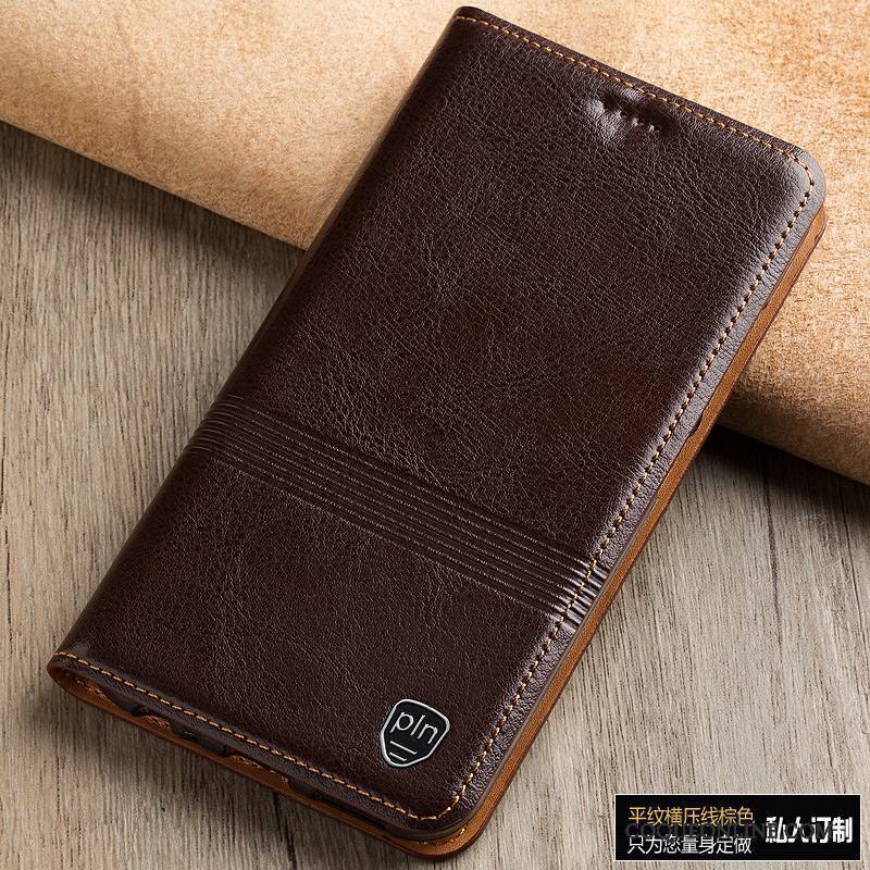 Huawei Nova Étui En Cuir Housse Cuir Véritable Coque De Téléphone Jeunesse Téléphone Portable Marron