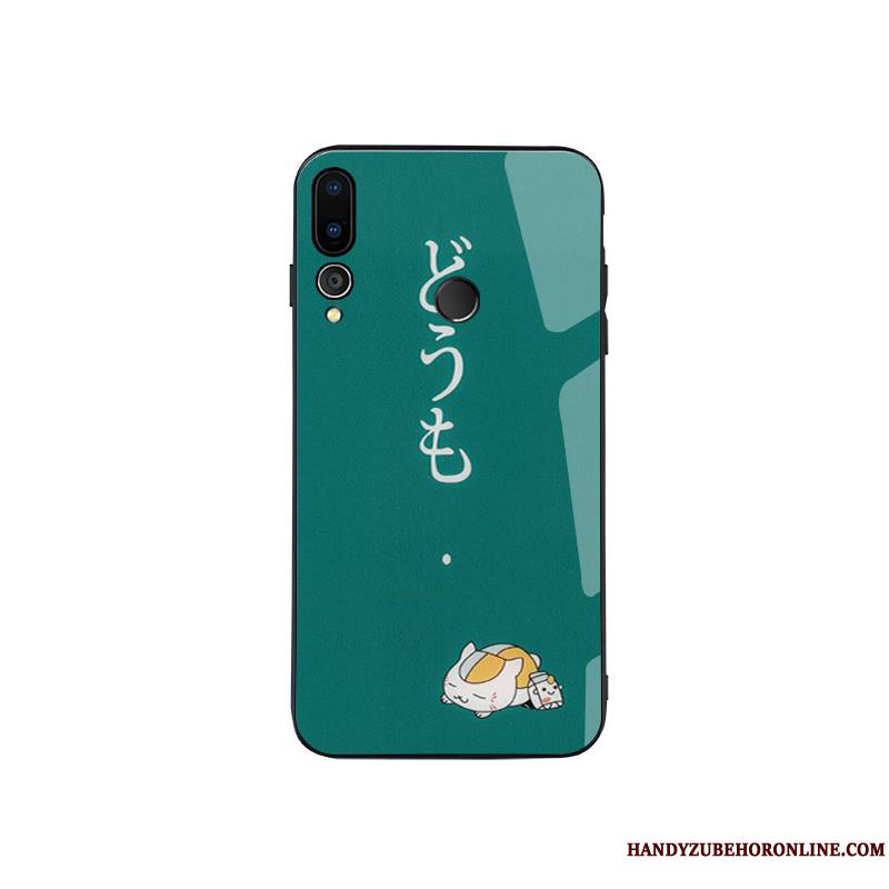 Huawei P Smart+ 2019 Coque Art Dessin Animé Jaune Protection Chat Charmant Créatif