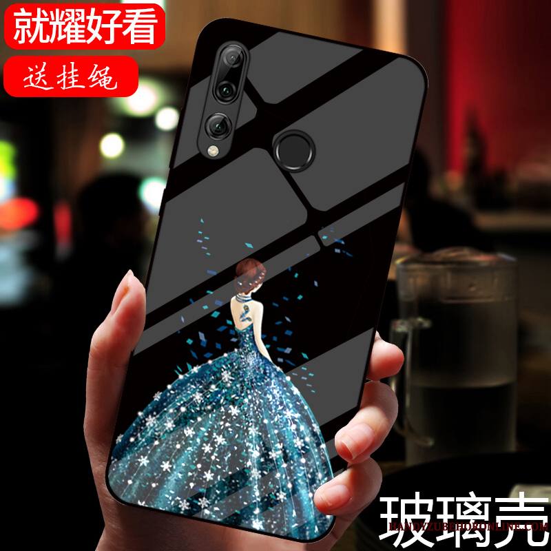 Huawei P Smart+ 2019 Coque De Téléphone Peinture Dessin Animé Verre Miroir Noir