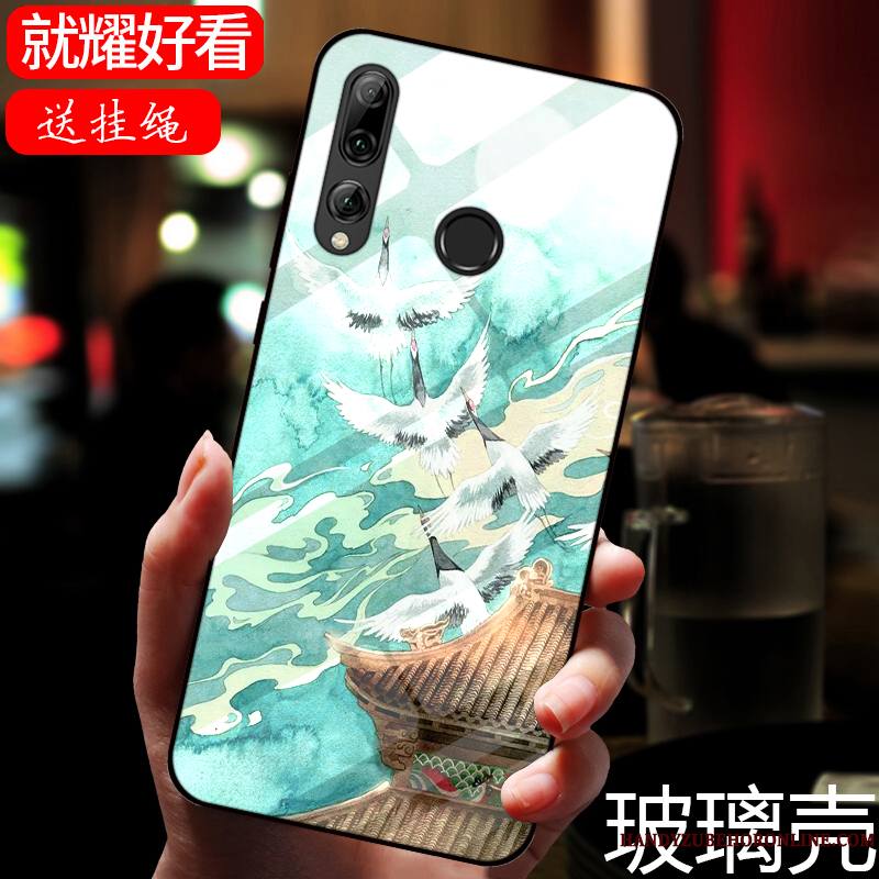 Huawei P Smart+ 2019 Coque De Téléphone Peinture Dessin Animé Verre Miroir Noir