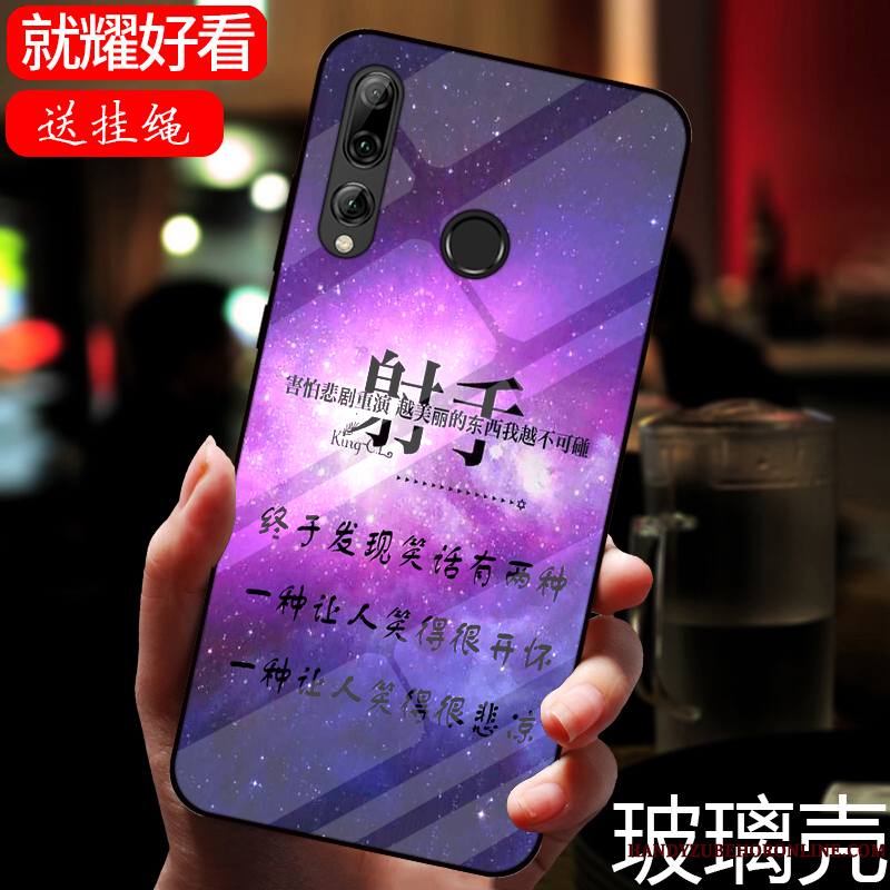 Huawei P Smart+ 2019 Coque De Téléphone Peinture Dessin Animé Verre Miroir Noir