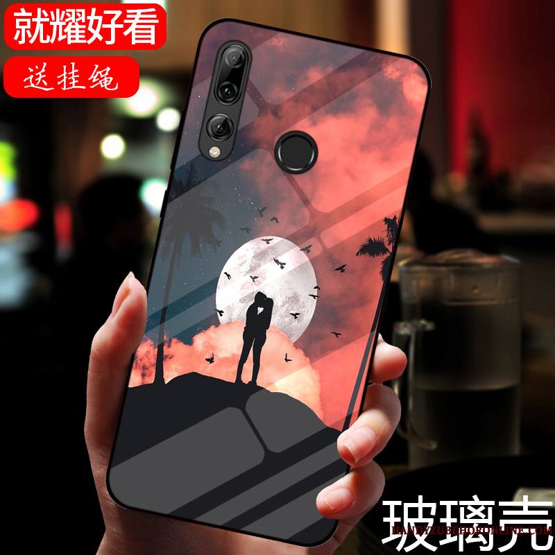 Huawei P Smart+ 2019 Coque De Téléphone Peinture Dessin Animé Verre Miroir Noir