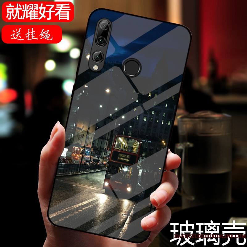 Huawei P Smart+ 2019 Coque De Téléphone Peinture Dessin Animé Verre Miroir Noir