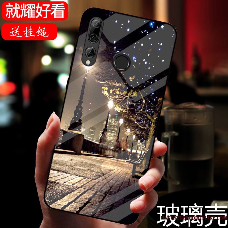 Huawei P Smart+ 2019 Coque De Téléphone Peinture Dessin Animé Verre Miroir Noir