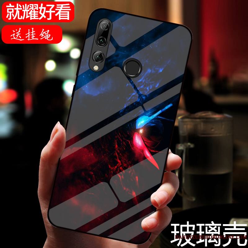 Huawei P Smart+ 2019 Coque De Téléphone Peinture Dessin Animé Verre Miroir Noir