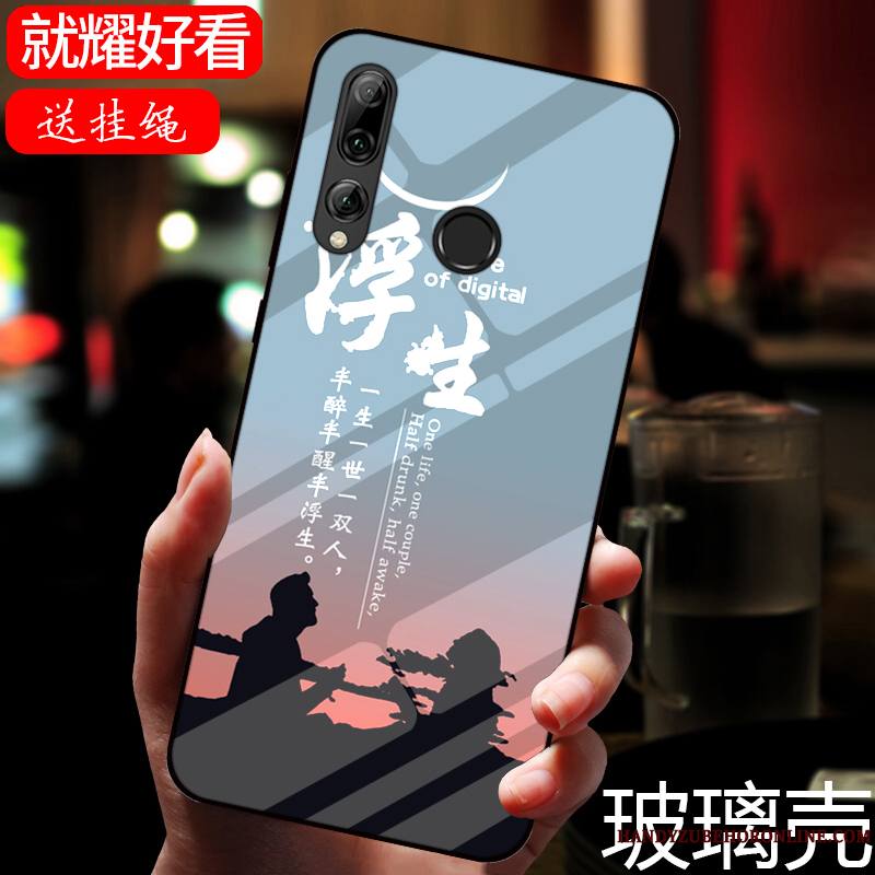 Huawei P Smart+ 2019 Coque De Téléphone Peinture Dessin Animé Verre Miroir Noir