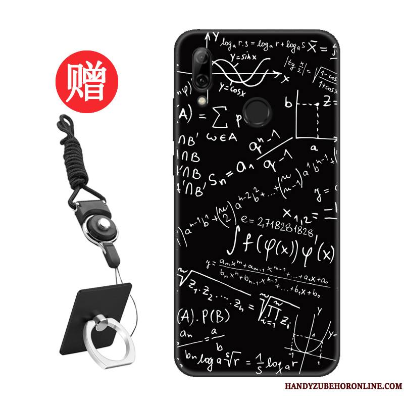 Huawei P Smart 2019 Coque Délavé En Daim Modèle Tout Compris Protection Net Rouge Noir Personnalité