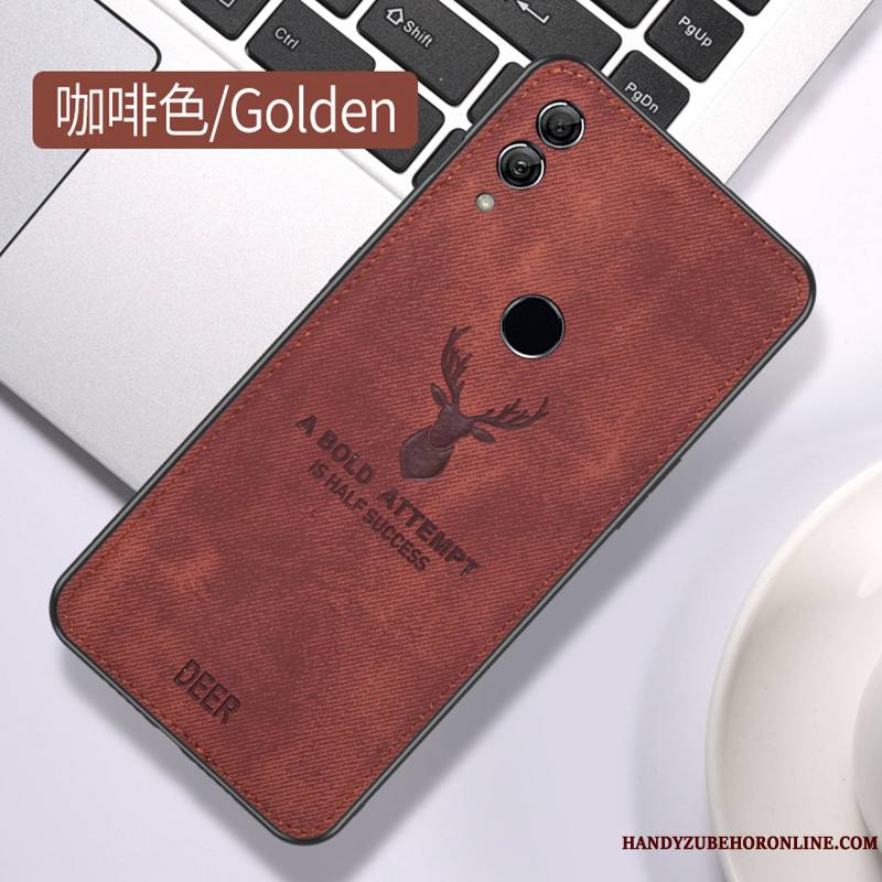 Huawei P Smart 2019 Coque Modèle Fleurie Étui Fluide Doux Noir Protection Tempérer Nouveau