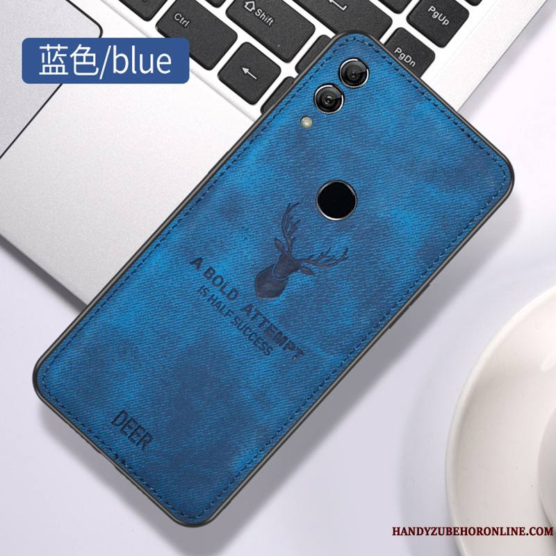 Huawei P Smart 2019 Coque Modèle Fleurie Étui Fluide Doux Noir Protection Tempérer Nouveau