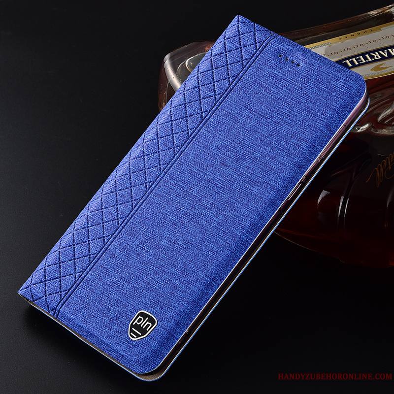 Huawei P Smart 2019 Coque Plaid Cuir Véritable Étui En Cuir Protection Tout Compris Jeunesse Housse