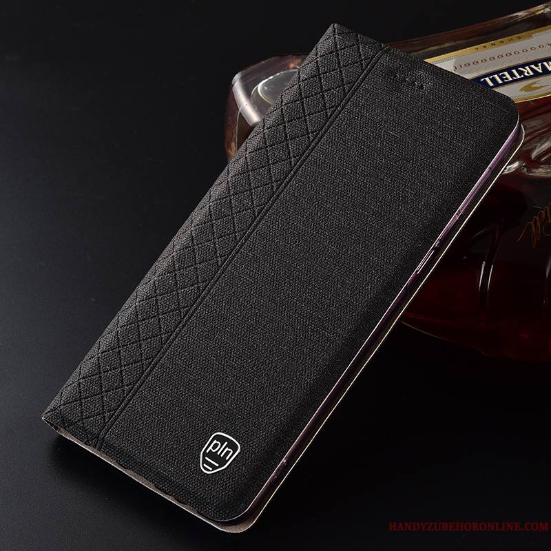 Huawei P Smart 2019 Coque Plaid Cuir Véritable Étui En Cuir Protection Tout Compris Jeunesse Housse