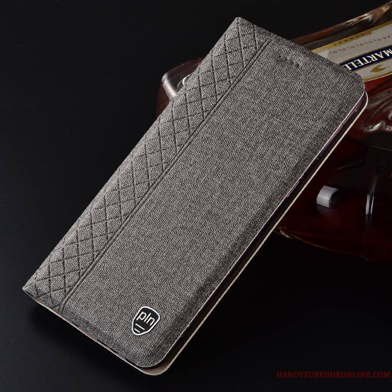 Huawei P Smart 2019 Coque Plaid Cuir Véritable Étui En Cuir Protection Tout Compris Jeunesse Housse