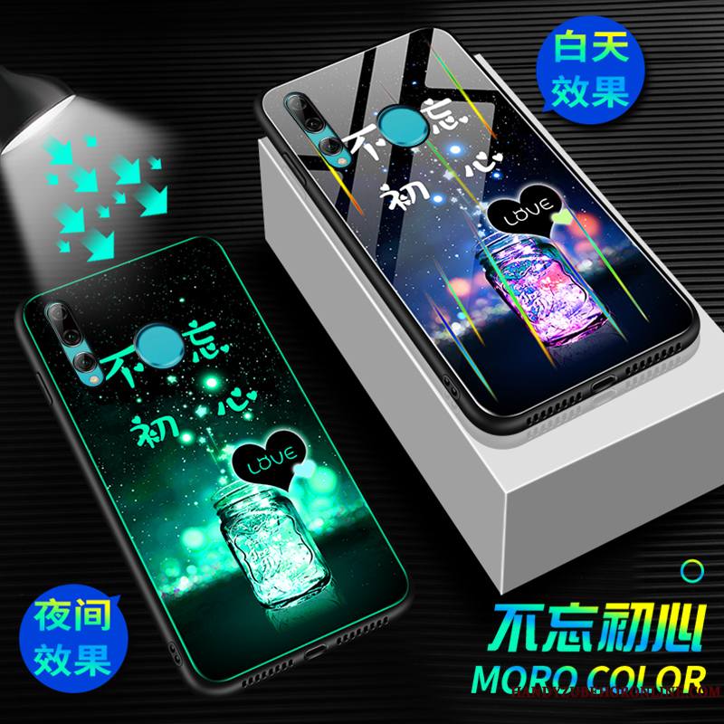 Huawei P Smart+ 2019 Créatif Verre Trempé Lumineuses Tendance Dragon Coque De Téléphone