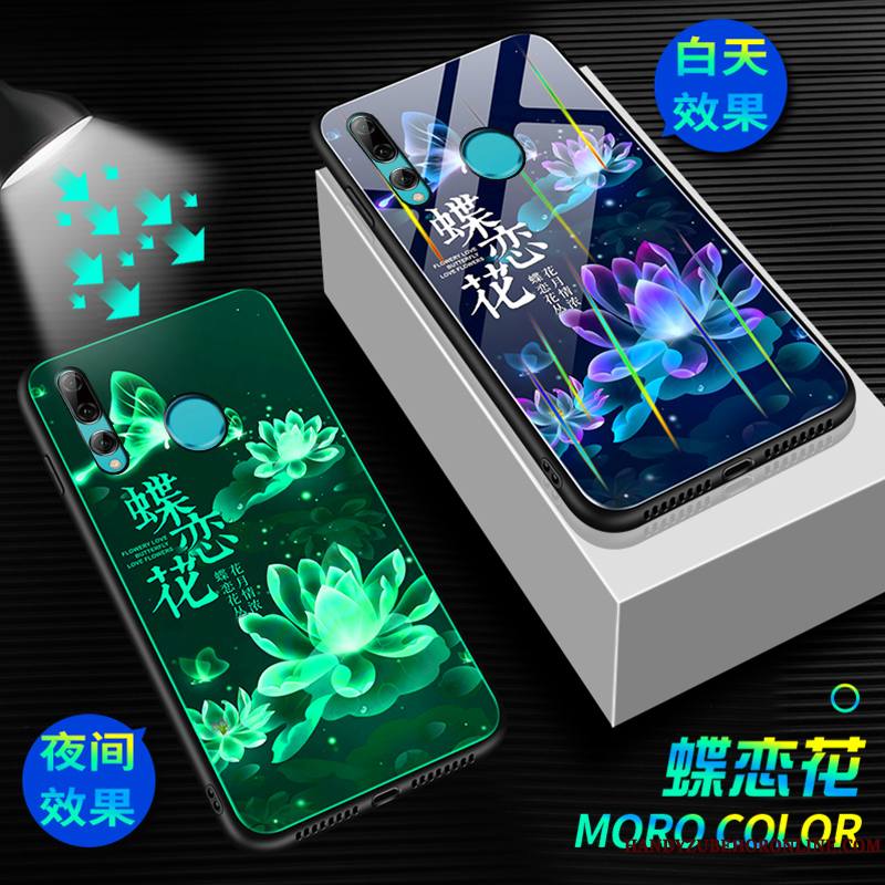 Huawei P Smart+ 2019 Créatif Verre Trempé Lumineuses Tendance Dragon Coque De Téléphone