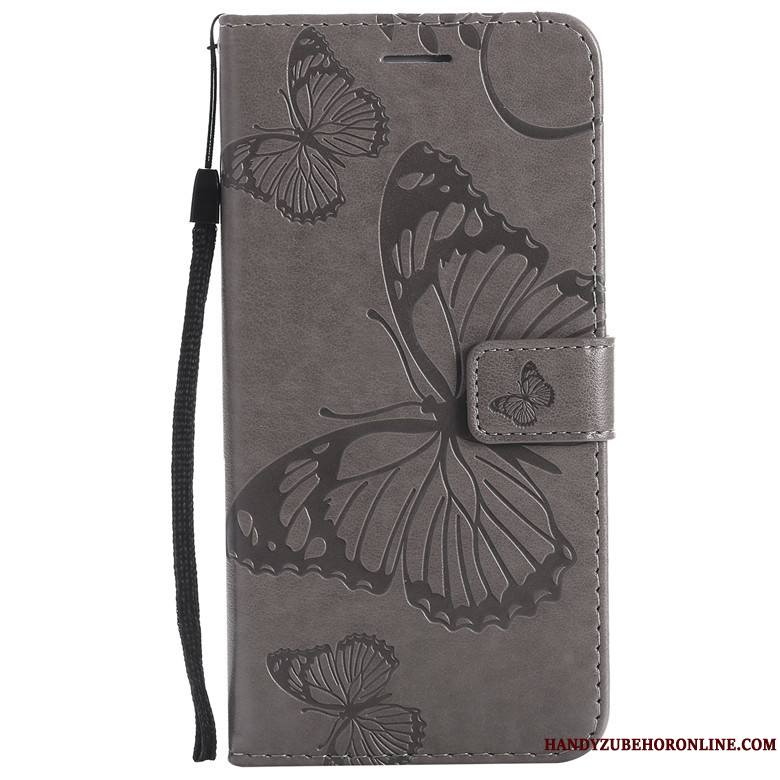 Huawei P Smart+ 2019 Fleurs De Papillons Coque De Téléphone Incassable Étui En Cuir Housse Fluide Doux Protection