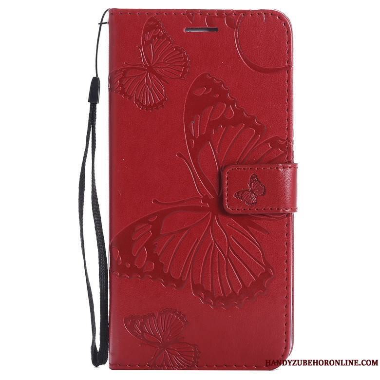 Huawei P Smart+ 2019 Fleurs De Papillons Coque De Téléphone Incassable Étui En Cuir Housse Fluide Doux Protection